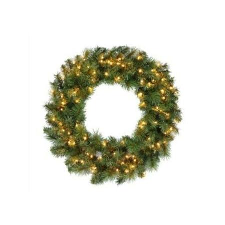 GGW PRESENTS 30 in. 100 Warm White LED Lights Christmas Wreath GG3238249